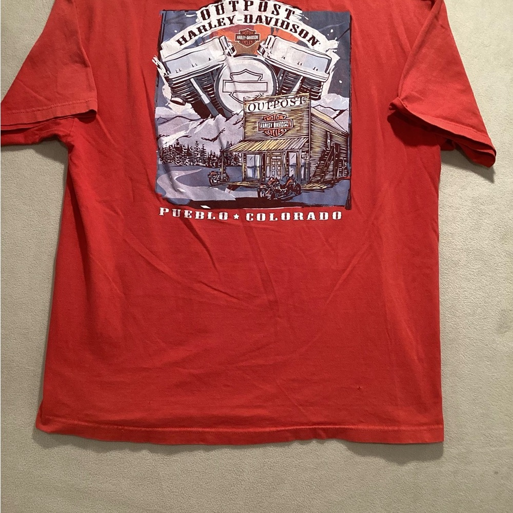 Harley-Davidson Red Outpost Graphic Short Sleeve Tee